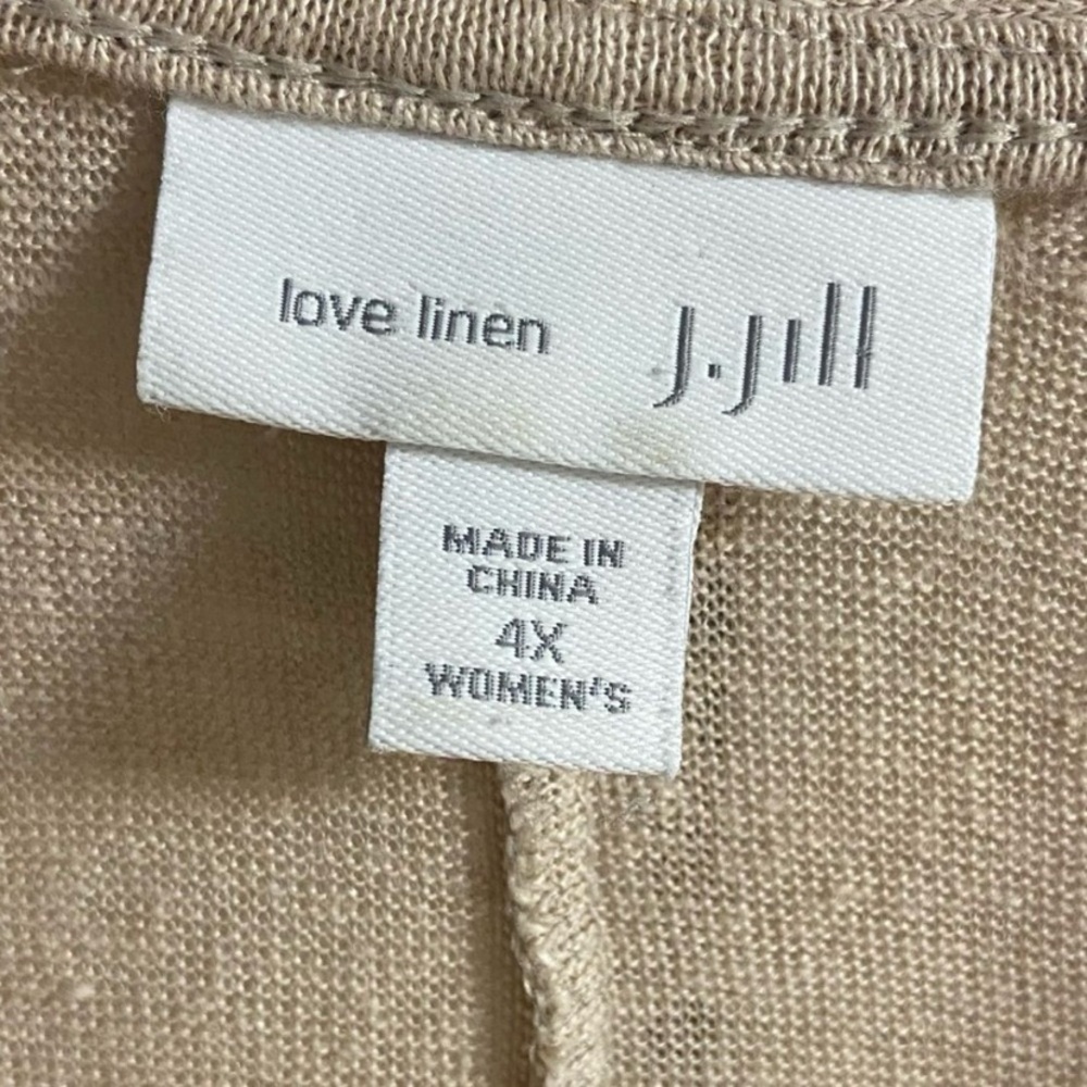J. Jill love linen Beige Draped Cardigan 4X - Picture 7 of 8
